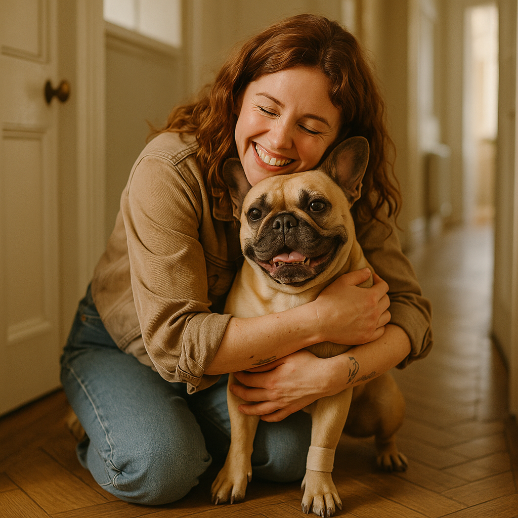 Owner reunited with happy, recovered pet after emergency treatment
