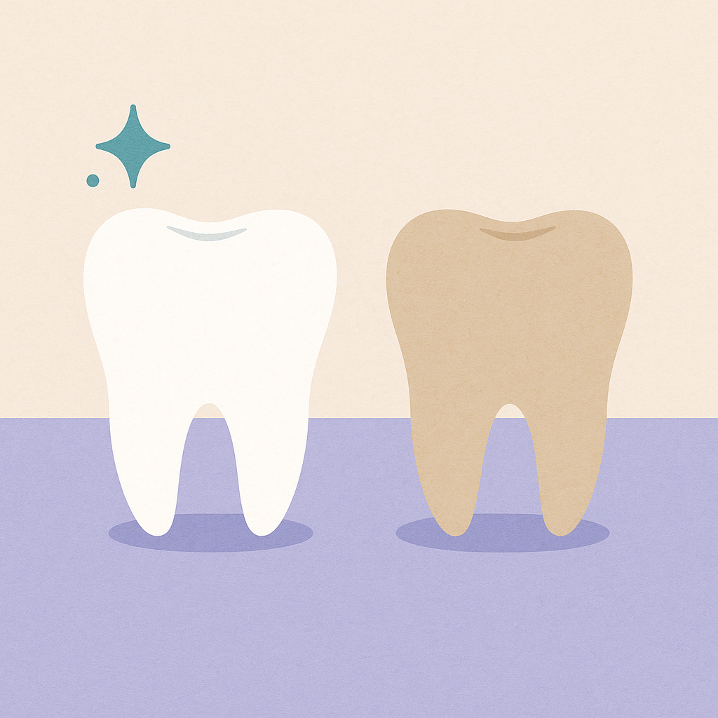 Close-up of healthy dog teeth versus diseased teeth comparison